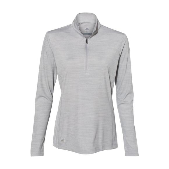 Adidas Women Lightweight Melange Quarter-Zip Pullover Long Sleeve Grey-A476 3XL - Picture 1 of 2